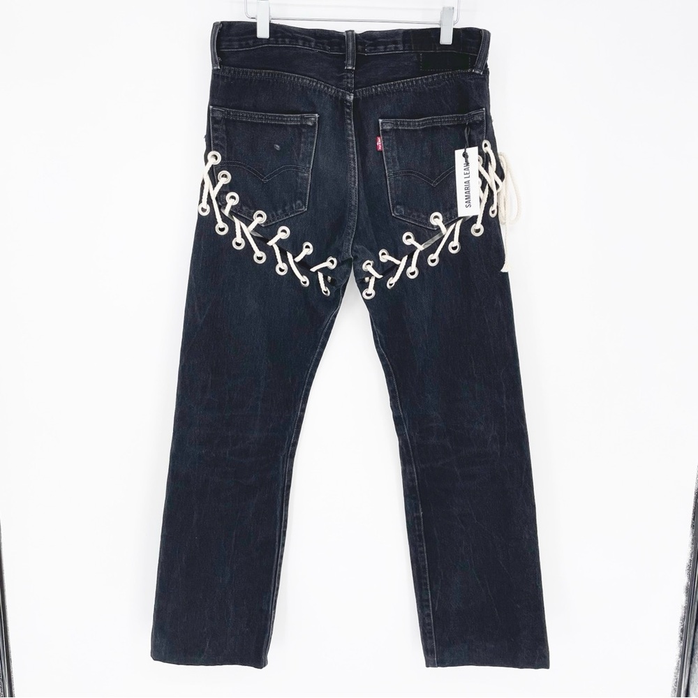 Levi's Women's Black Jeans with White Lace Detail